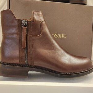 Franco Sarto Brown Leather "Halford" Booties. NIB. Size 8